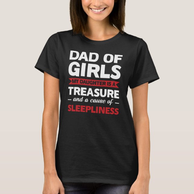 T-shirt père des filles mon père fille de jour  (Devant)