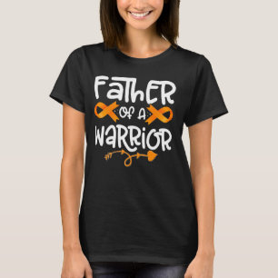 T-shirt Père D'Un Guerrier Orange Leukemia Famille Ribbon