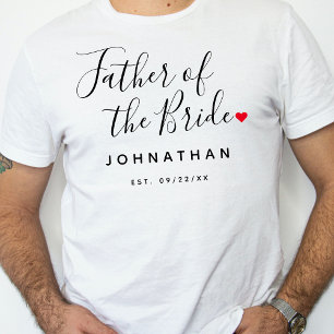 T-shirt Père Élégant De La Mariage Mariée