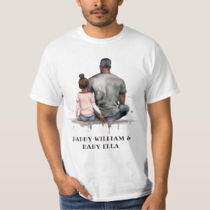 T-shirt Père et fille noirs personnalisées (5)