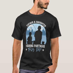 T-shirt Père et fille partenaires de pêche Papa pêcheur