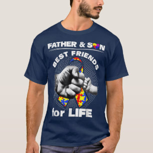 T-shirt Père Et Fils Meilleurs Amis Pour La Vie Ruban Auti