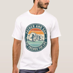 T-shirt Père et fils meilleurs amis vintage coup de poing