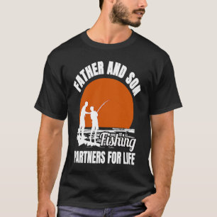 T-shirt Père et fils partenaires de pêche pour la vie papa