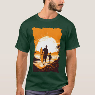 T-shirt Père Et Fils Surf Surfer Fête des pères Cadeau