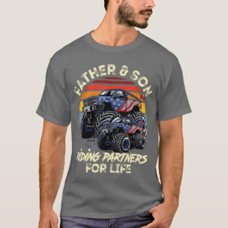 T-shirt Père et son équitation Monsterruck For Life Raci f
