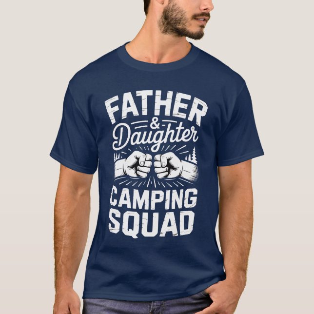 T-shirt Père fille Campingeam rétro (Devant)