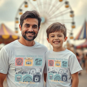 T-shirt Père & Fils Tournée de Carnaval d'Été Vintage