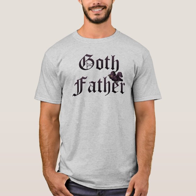 T-shirt Père Goth avec Corbeau (Devant)