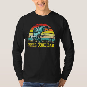 T-shirt Père Jour Vintage Retro Reel Cool Papa Pêche Hun