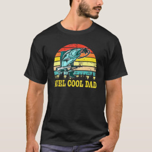 T-shirt Père Jour Vintage Retro Reel Cool Papa Pêche Hun