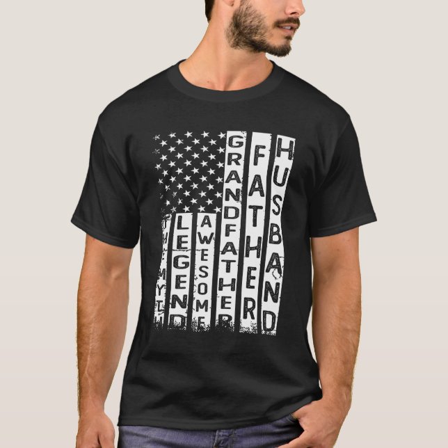 T-shirt Père Mari Grand-Père Une Légende Magnifique Le Myt (Devant)