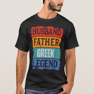 T-shirt Père Mari GREEK Légende Fier Papa Retro Papa