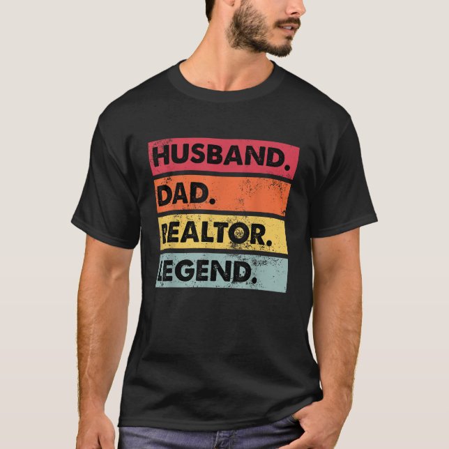 T-shirt Père mari Realtor Funny Agent immobilier Mens F (Devant)