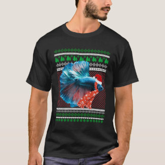 T-shirt Père Noël a Betta Poisson de Noël Graphic Tee