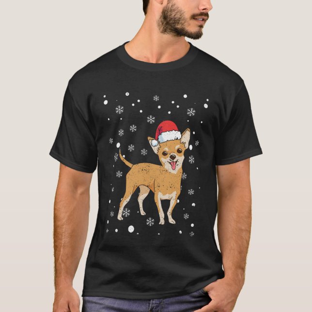 T-shirt Père Noël a Chihuahua Chiwawa (Devant)