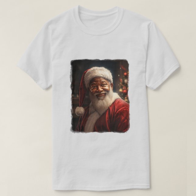 T-shirt Père Noël afro-américaine (Design devant)