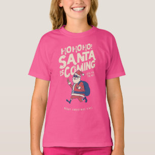 T-shirt Père Noël Amusante Vient Pour Le Noël Du Ho