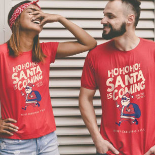 T-shirt Père Noël Amusante Vient Pour Le Noël Du Ho