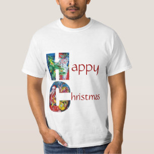 T-SHIRT PÈRE NOËL AVEC LES CADEAUX ET LE MONOGRAMME