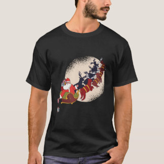 T-shirt Père Noël Avec Reindeers Fun Holiday Présente Pour