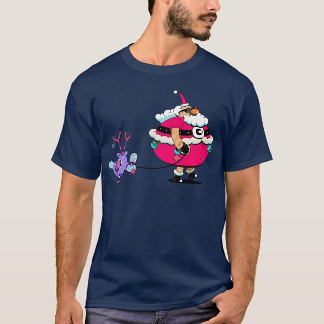 T-shirt père Noël avec rétro (Devant)