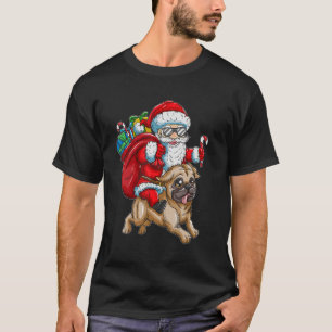 T-shirt Père Noël avec sac à dos Carlin chien enfants Chri