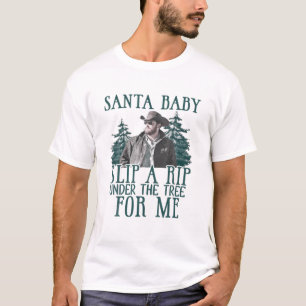 T-shirt père Noël Baby A Glissé Une Rip Sous L'Arbre Pour 