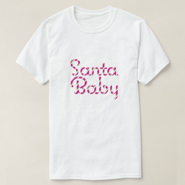 T-shirt père Noël Baby Pink Sucre de canne Holiday (Design devant)