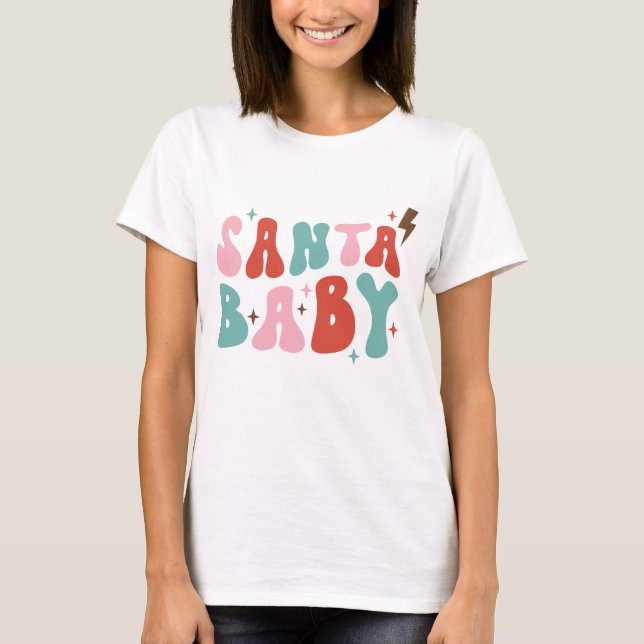 T-shirt Père Noël Baby Retro Christmas (Devant)