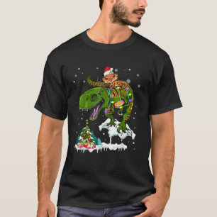 T-shirt Père Noël Barbu Dragon à Cheval T Rex Renne Xmas L