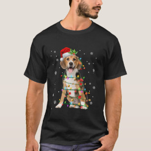 T-shirt Père Noël Beagle Noël lumières Noël Noël Amoureux 