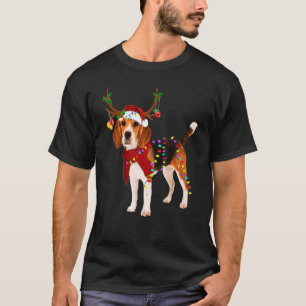 T-shirt Père Noël Beagle Reindeer Light Noël 2