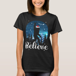 T-shirt Père Noël Bigfoot Christmas Rock Roll Croire Xmas