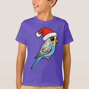 T-shirt Père Noël bleu et jaune Budgie