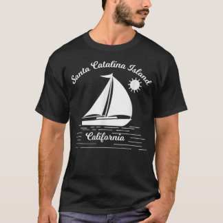 T-shirt Père Noël Catalina Island California Sailboat Acce