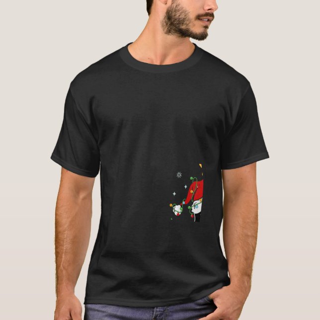 T-shirt Père Noël Chat Noir Tangé En Pyjamas De Noël Tr (Devant)