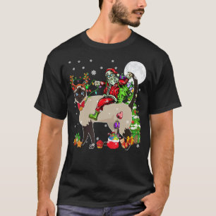 T-shirt Père Noël chevauchant un chat siamois arbre de Noë