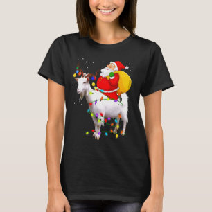 T-shirt Père Noël chevauchant une chèvre Noël