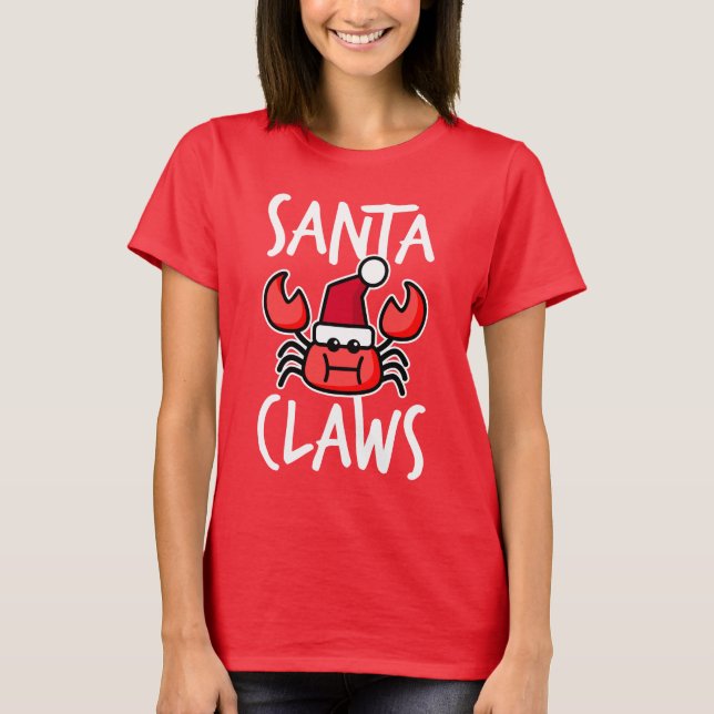 T-shirt Père Noël Claws Nouvelle-Angleterre Noël Cristal (Devant)