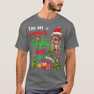 T-shirt Père Noël Cockapoo Je suis sur Père Noël Naughty L