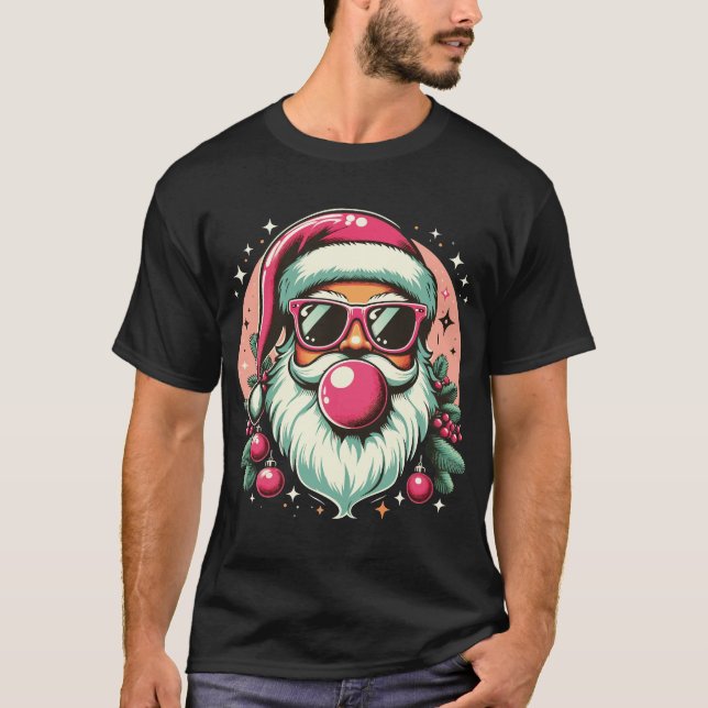 T-shirt "Père Noël Cool avec Bubblegum Pop Art Noël (Devant)