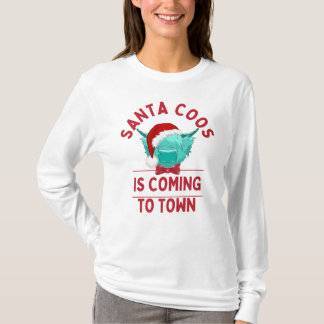 T-shirt père Noël Coos à long feuillage