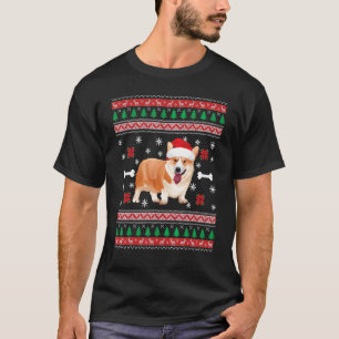 T-shirt Père Noël Corgi Chien Pull de Noël Laid