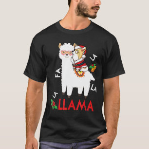 T-shirt Père Noël Corgi montant lama Corgi mignon Noël