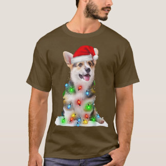 T-shirt Père Noël Corgi Noël Light Pyjama Chien Xmas Match