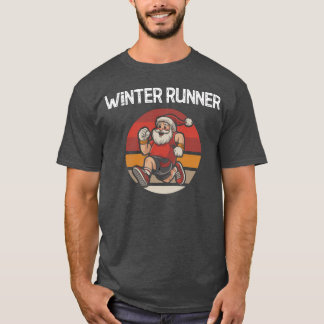 T-shirt Père Noël courant drôle Noël Vacances Coureur Jogg