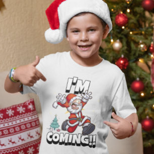 T-shirt Père Noël Courir Noël Humour Fête Noël amusant