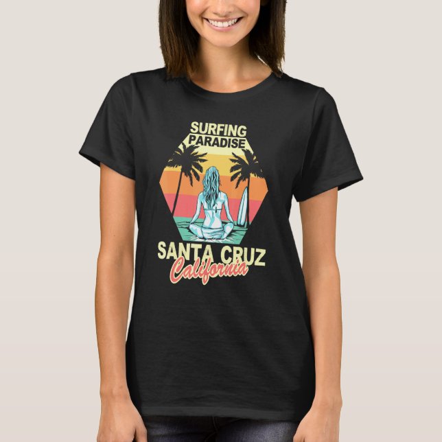 T-shirt Père Noël Cruz California Surf Paradise Girl Sunse (Devant)