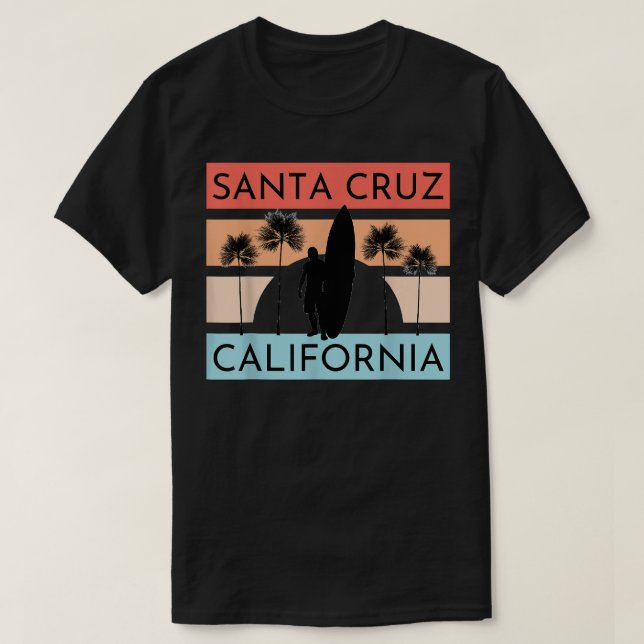T-shirt Père Noël Cruz Californie Plage Surf Surfer Été  (Design devant)